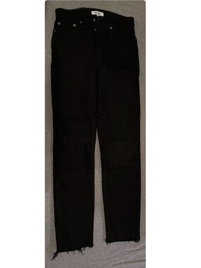 Re/Done Black Skinny Jeans with Distressed Knees